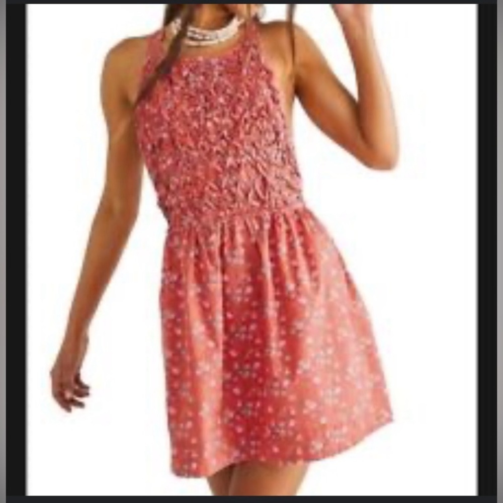 Free People Pink Smocked Halter Sundress
